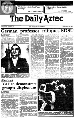 The Daily Aztec: Wednesday 02/25/1987