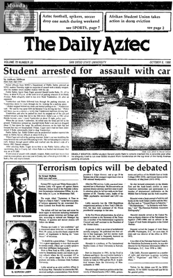 The Daily Aztec: Monday 10/06/1986