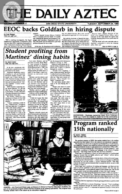 The Daily Aztec: Tuesday 09/24/1985