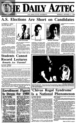 The Daily Aztec: Monday 10/17/1988