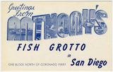 Advertising postcard from Anthony's Fish Grotto