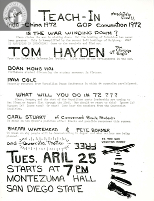 Flyer for a teach-in on Indochina, 1972
