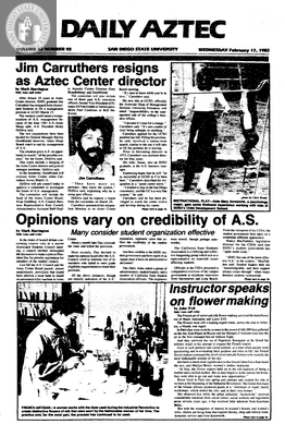 Daily Aztec: Wednesday 02/17/1982
