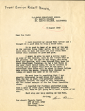 Letter from Robert Brown, 1942