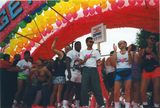 Pride parade float with sign supporting California State Assembly Bill 101, 1991