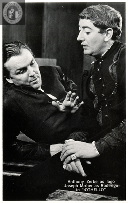 Anthony Zerbe and Joseph Maher in Othello, 1967