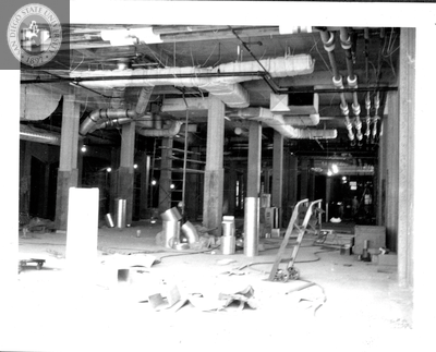 Billiards area, Aztec Center construction site, 1967
