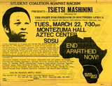 Flyer for lecture and demonstration to end apartheid, 1977