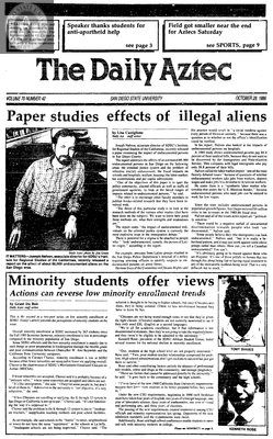 The Daily Aztec: Tuesday 10/28/1986