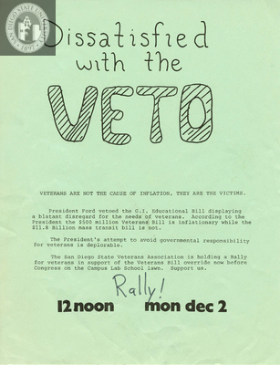 Dissatisfied with the veto, 1974