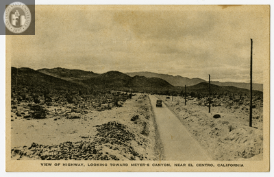 View of highway, looking toward Meyer's Canyon