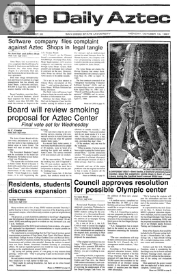 The Daily Aztec: Monday 10/19/1987