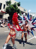 Costumed marchers in Pride parade, 1998