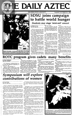The Daily Aztec: Tuesday 10/22/1985