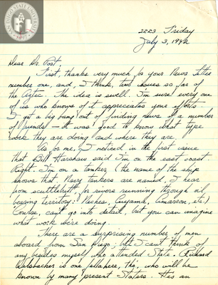 Letter from Donald Alexander Robertson, 1942