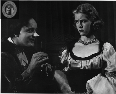 Unidentified actor and actress in Volpone, 1956