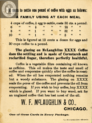 Canada. McLaughlin's XXXX Coffee