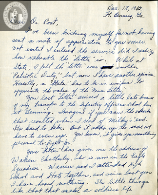 Letter from Albert R. Lepore, 1942