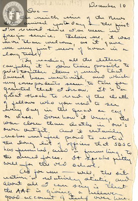 Letter from Robert A. Wade, 1942