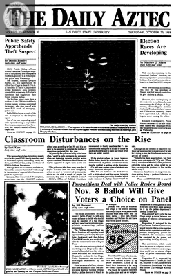 The Daily Aztec: Thursday 10/20/1988