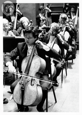 Musician plays the cello