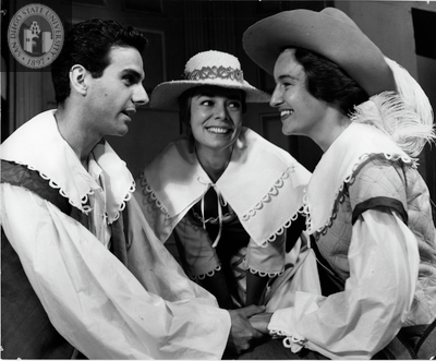 Peter Levin and two unidentified actresses in As You Like It, 1960