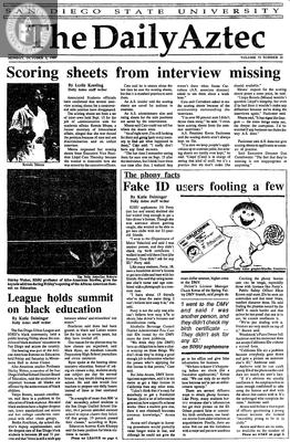 The Daily Aztec: Monday 10/02/1989