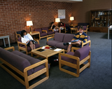 Students in a brick dormitory 