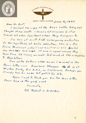 Letter from Robert L. Walker, 1942