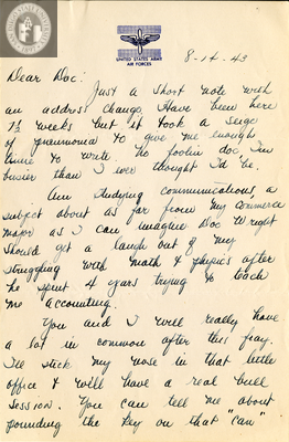 Letter from Eugene S. Bowman, 1943