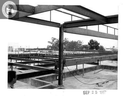 Roof structure, Aztec Center construction site, 1967