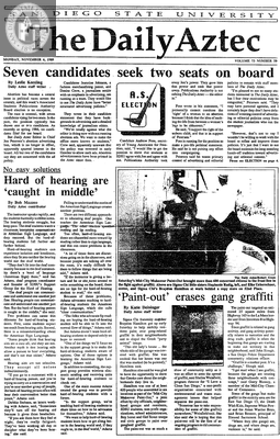 The Daily Aztec: Monday 11/06/1989