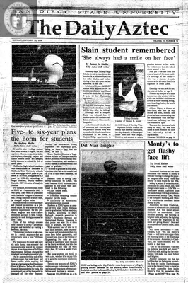 The Daily Aztec: Monday 01/22/1990