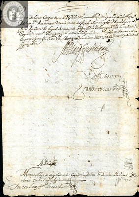 Urrutia de Vergara Papers, back of page 26, folder 4, volume 1, 1615