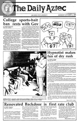 The Daily Aztec: Thursday 09/04/1986