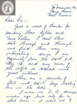 Letter from Herbert J. Childress, Jr., 1942