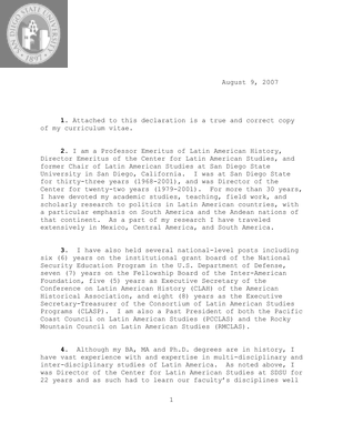 Affidavit for political asylum for a Guatemalan, 2007