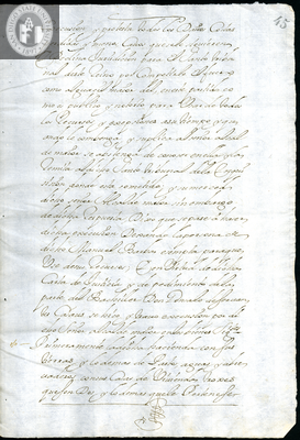 Urrutia de Vergara Papers, page 45, folder 15, volume 2, 1704