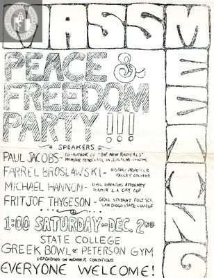 Mass meeting, Peace and Freedom Party 