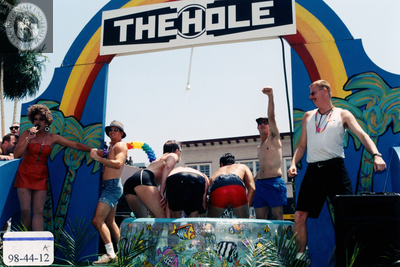 "The Hole" float at Pride parade, 1998