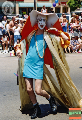 Sister of Perpetual Indulgence marcher at Pride parade, 2001