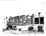 Pouring the last column, Aztec Center construction, 1967