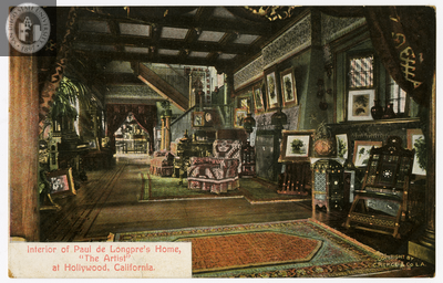 Interior of Paul de Longpre's home at Hollywood
