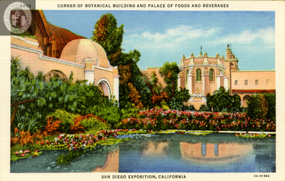 Corner of Botanical Building and Palace of Foods and Beverages, 1933