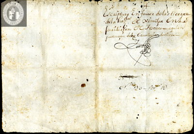 Urrutia de Vergara Papers, back of page 20, folder 2, volume 1, 1606