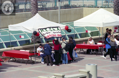 Students at MEChA table, 1998