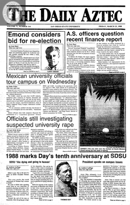 The Daily Aztec: Friday 03/25/1988