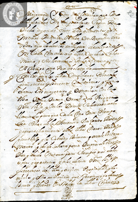 Urrutia de Vergara Papers, page 22, folder 12, volume 2, 1691