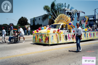 "Being Alive" float at Pride parade, 1997