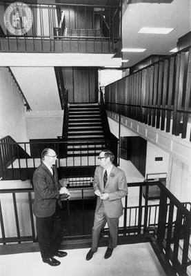 Tony Cover and Louis Kenney in Malcolm A. Love Library